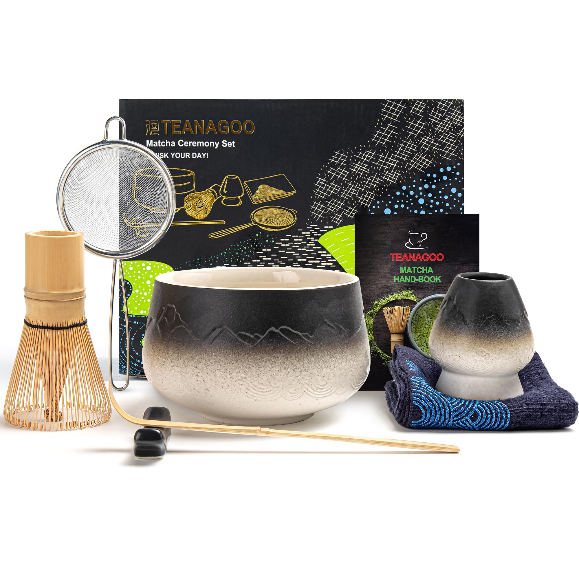 Foto 2 pulgar | Juego De Matcha Teanagoo, 7 Unidades, Cuenco De Cerámica, 560 Ml, Cuchara Batidora Y Tamiz - Venta Internacional.