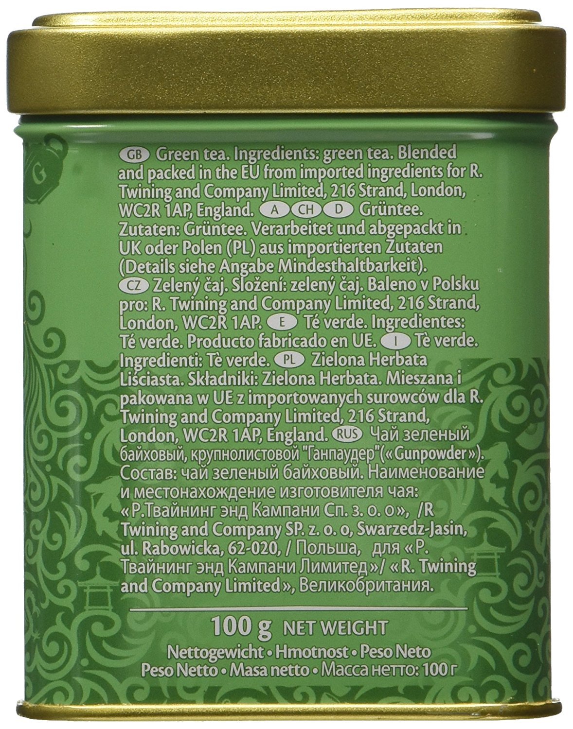 Foto 4 pulgar | Lata De Pólvora Suelta De Té Verde Twinings De 100 G - Venta Internacional.