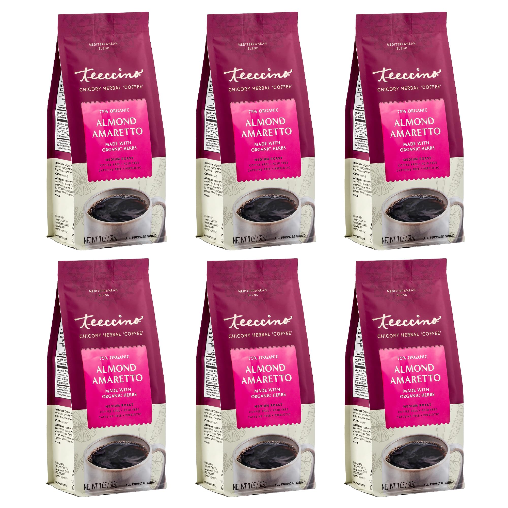 Foto 2 pulgar | Coffee Alternative Teeccino  Amaretto Y Achicoria  330 Ml  6 Unidades - Venta Internacional.