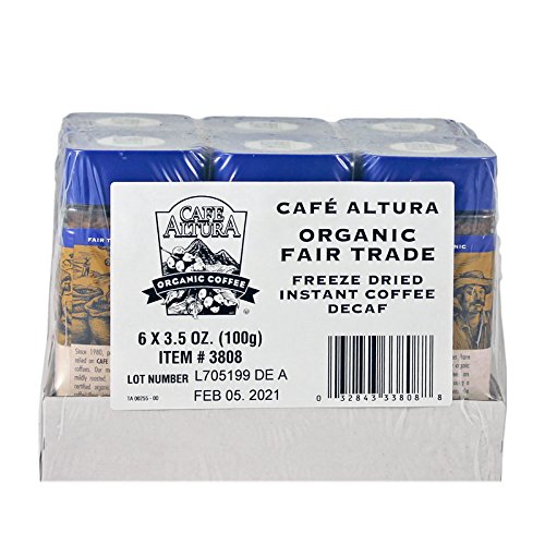 Foto 2 pulgar | Café Instantáneo Café Altura  Café Descafeinado Orgánico  100 G (paquete De 6) - Venta Internacional.