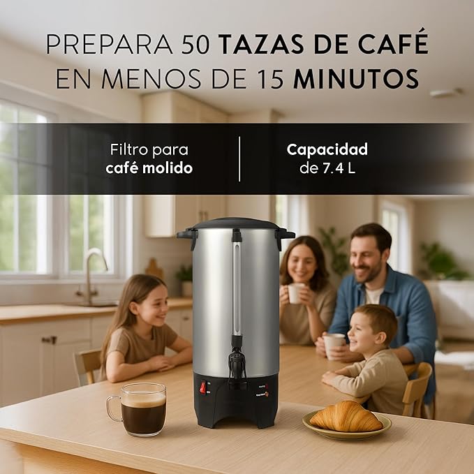 Foto 4 pulgar | Urna Cafetera 50 Tazas 7.4l Dispensador Temperatura Ideal