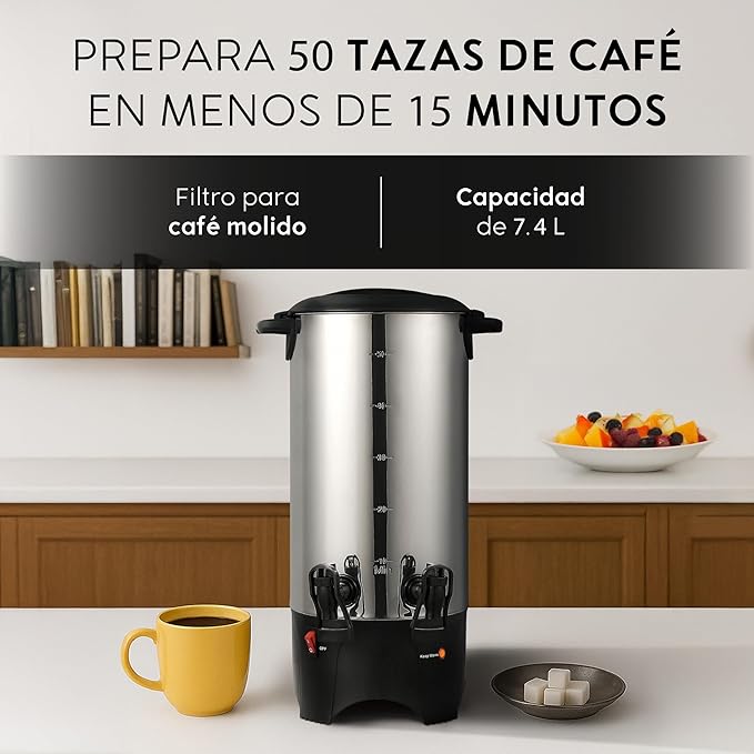 Foto 4 pulgar | Urna Cafetera 50 Tazas 7.4l 2 Dispensadores Calentador Agua