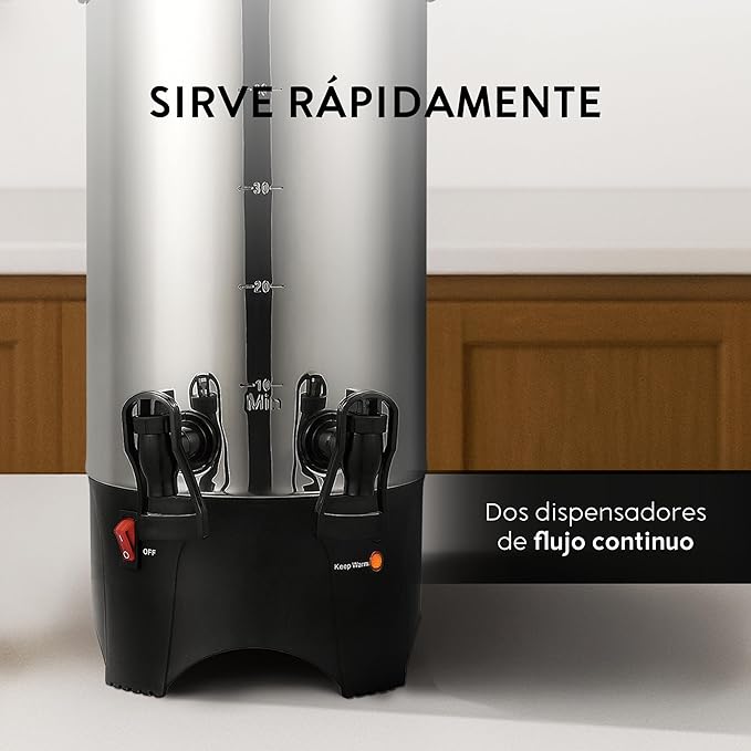 Foto 5 pulgar | Urna Cafetera 50 Tazas 7.4l 2 Dispensadores Calentador Agua