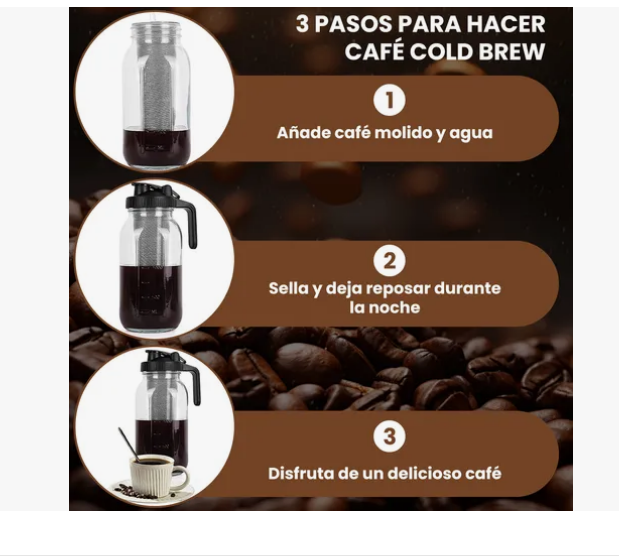 Foto 4 | Cafetera Cold Brew Jarra De Vidrio Para Café 64oz Con Filtro