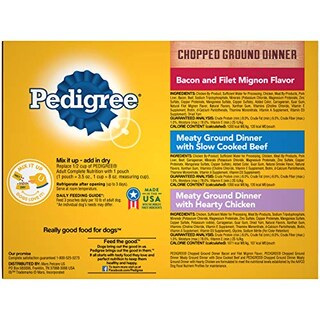 Foto 3 | Comida Húmeda Para Perros Pedigrí Picada, Cena Molida Para Adultos, 18 X 400 G - Venta Internacional.