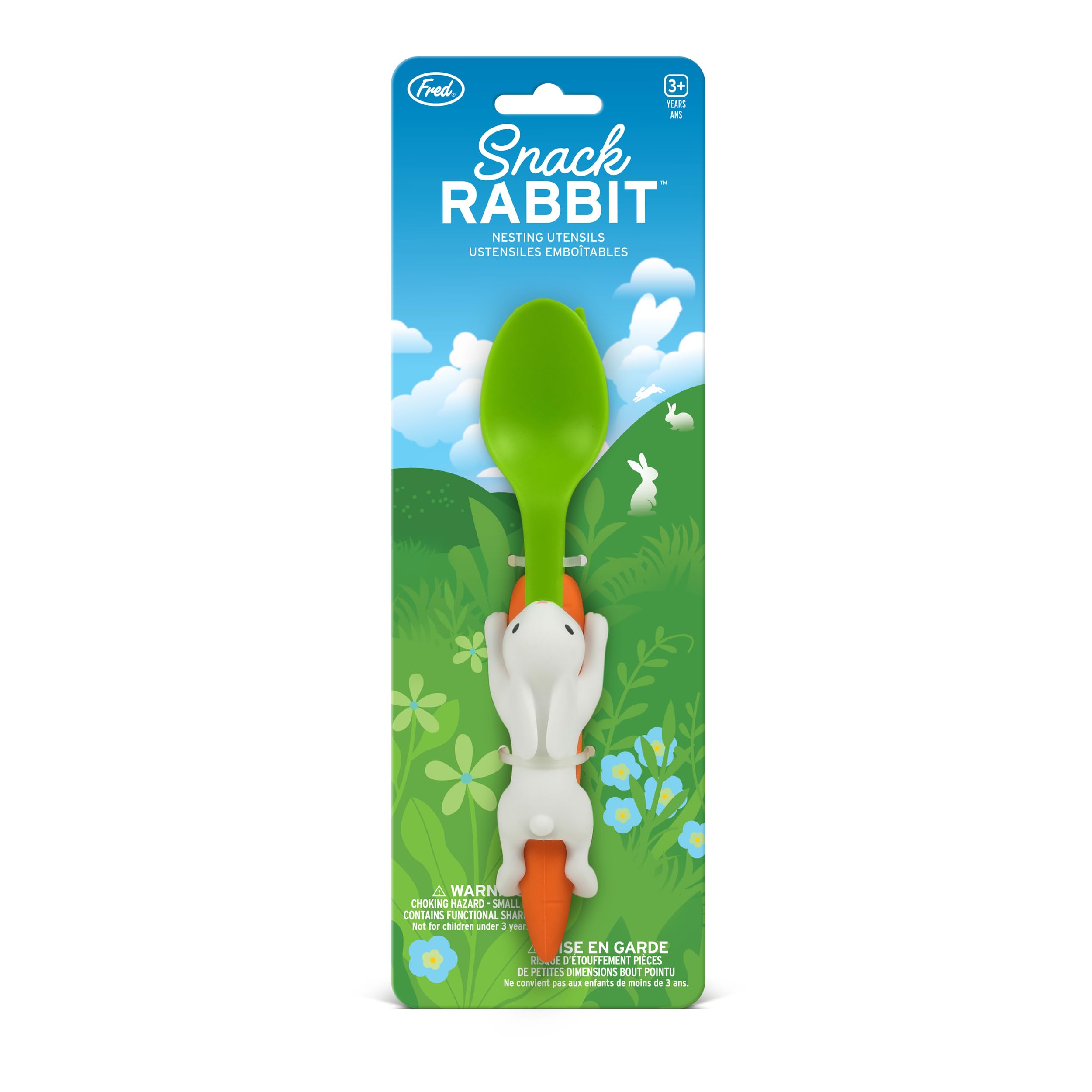 Foto 6 pulgar | Tenedor Y Cuchara Para Conejos Nesting Kids Utensilios Genuinos Fred Snack Rabbit Zanahoria - Venta Internacional.