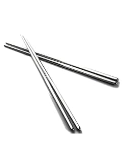 Foto 3 | Set 10 Pcs Palillos Chinos Acero Inoxidable Ligeros + Gratis Termo Güish De Regalo