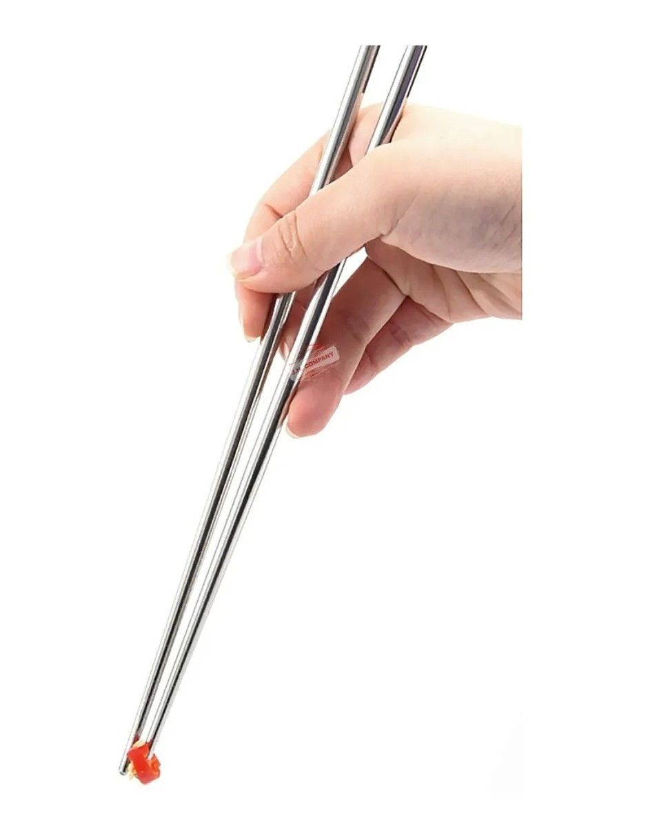 Foto 4 | Set 10 Pcs Palillos Chinos Acero Inoxidable Ligeros + Gratis Termo Güish De Regalo
