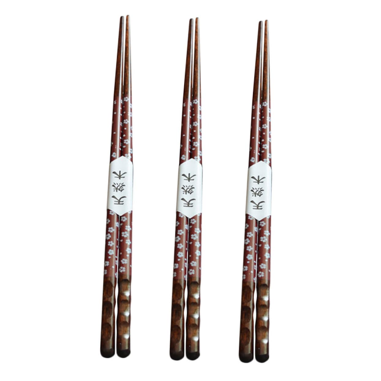 Foto 2 pulgar | Palillos Feltechelectr De Madera Puntiaguda, 3 Pares, Con Estampado De Cerezas - Venta Internacional.