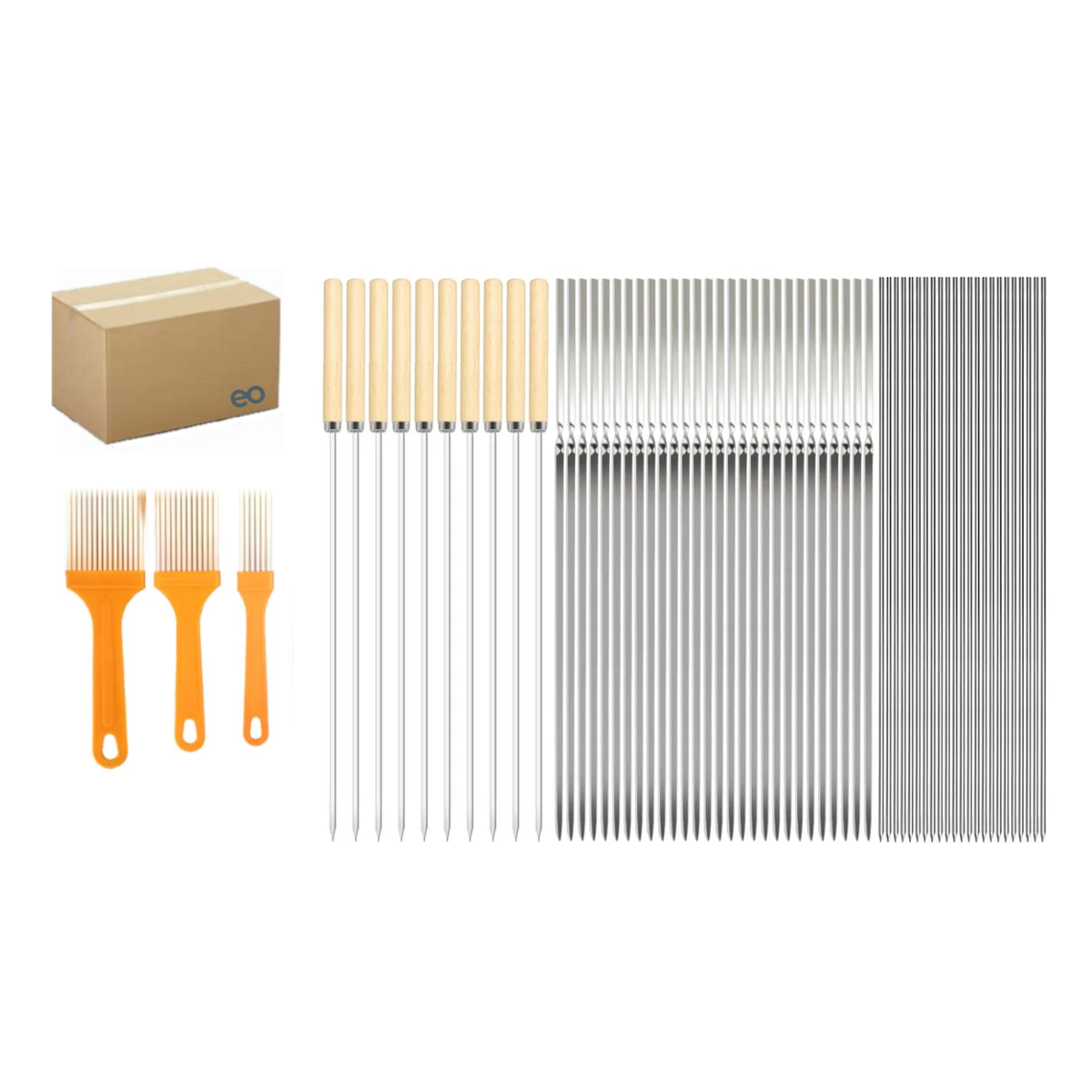 Foto 2 pulgar | Kit Palillos Para Barbacoa De Acero Inoxidable Eo Safe Imports Esi-20703 Plata