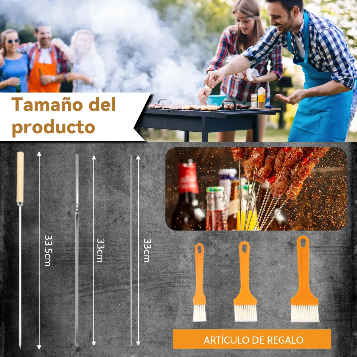 Foto 4 | Kit Palillos Para Barbacoa De Acero Inoxidable Eo Safe Imports Esi-20703 Plata