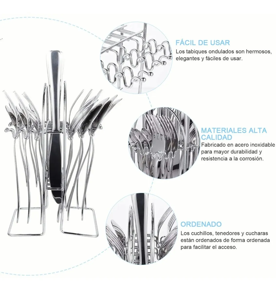 Foto 4 pulgar | Set de Cubiertos Malubero de Acero Inoxidable incluye  24 Piezas