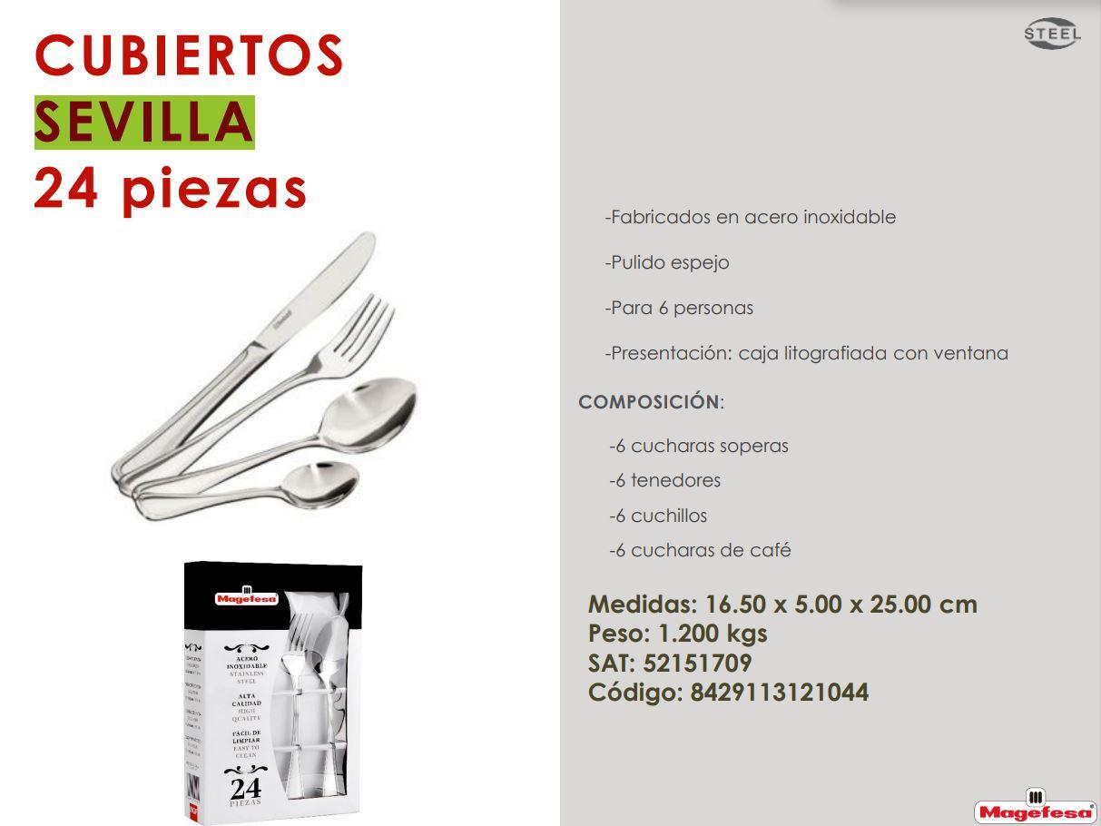 Juego Cubiertos Sevilla 24 Piezas Acero Inox Magefesa 2782