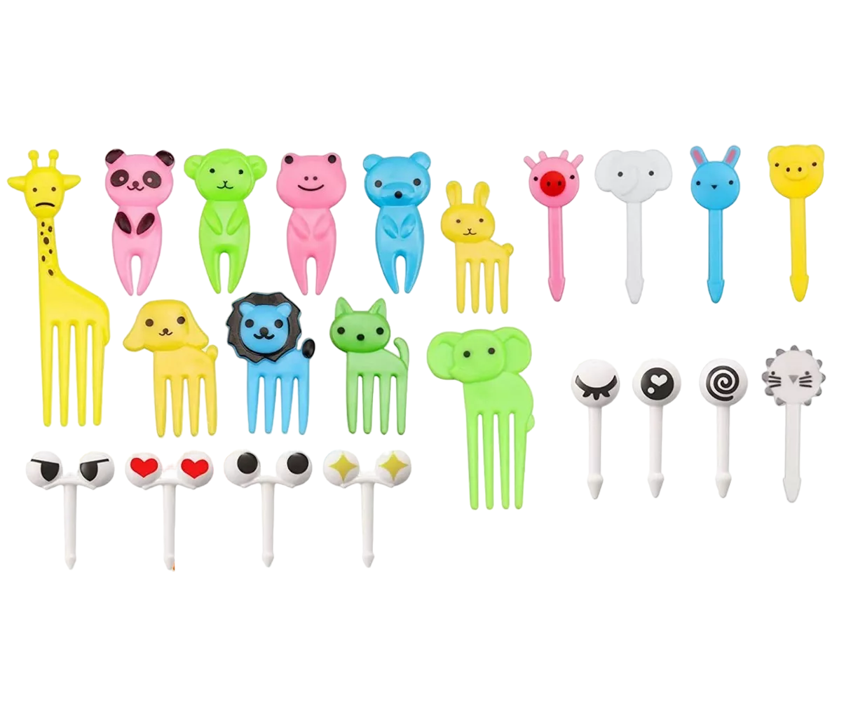 80 Mini Palillos Belug Comida Tenedor De Animales Para Niños Multicolor