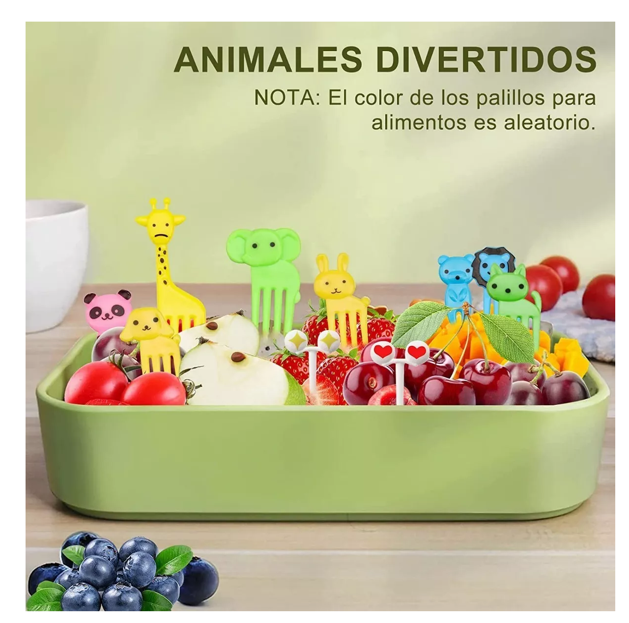 Foto 3 pulgar | 80 Mini Palillos Belug Comida Tenedor De Animales Para Niños Multicolor