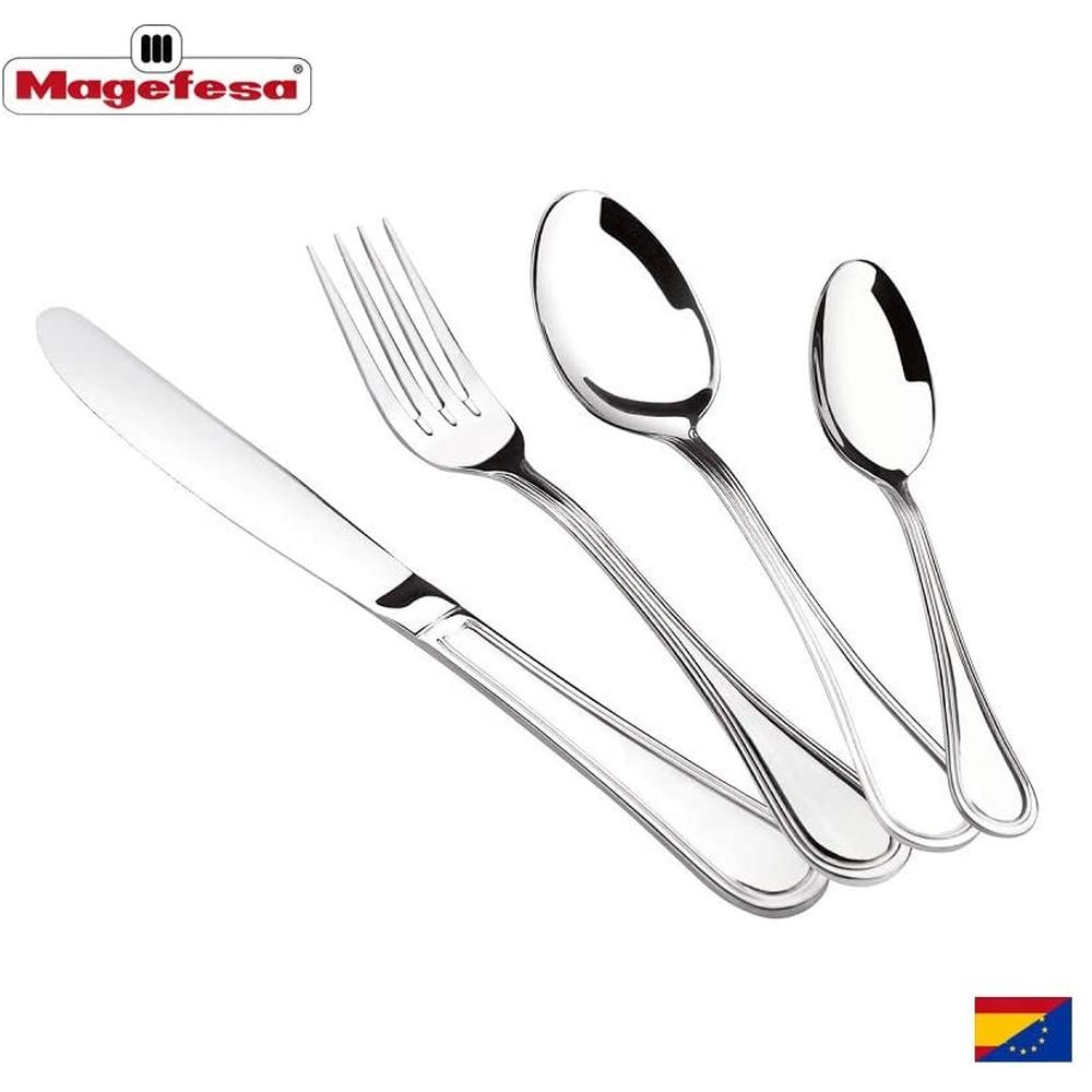 Juego De Cubiertos Magefesa Bari 24 Piezas Acero Inox 429113121396