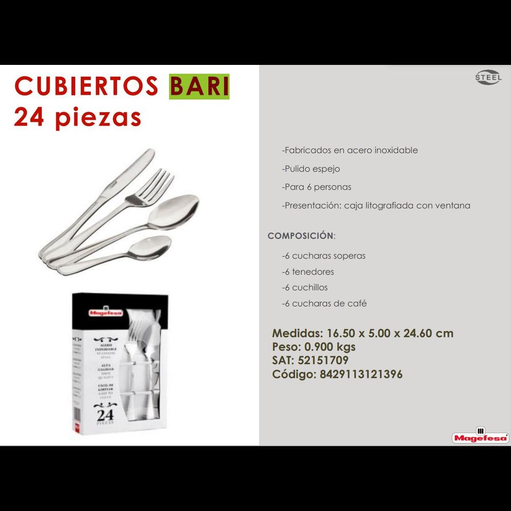 Foto 3 pulgar | Juego De Cubiertos Magefesa Bari 24 Piezas Acero Inox 429113121396