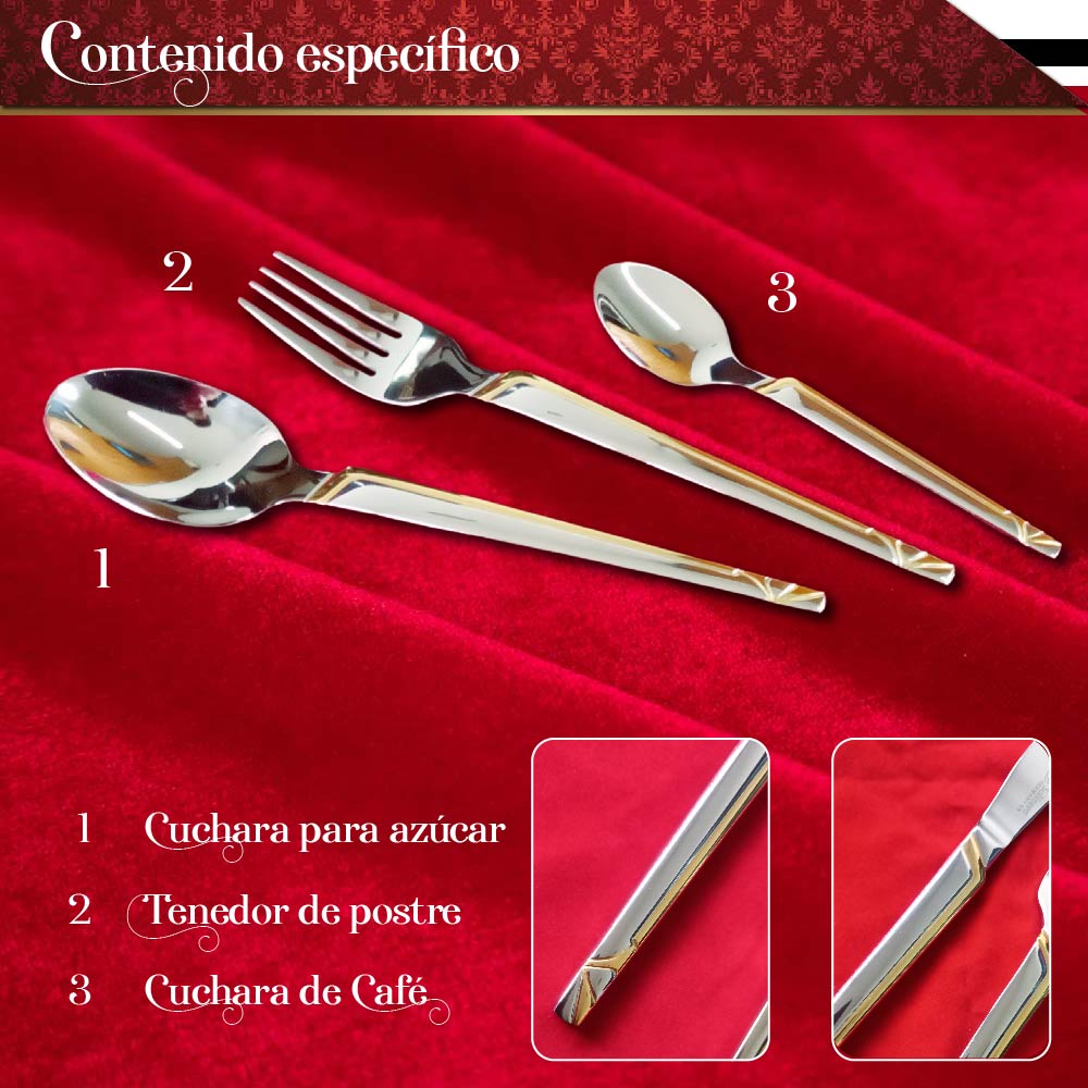 Foto 7 | Juego De Cubiertos Con 86 Piezas Set Para 12 Personas Fabricados En Acero Inoxidable