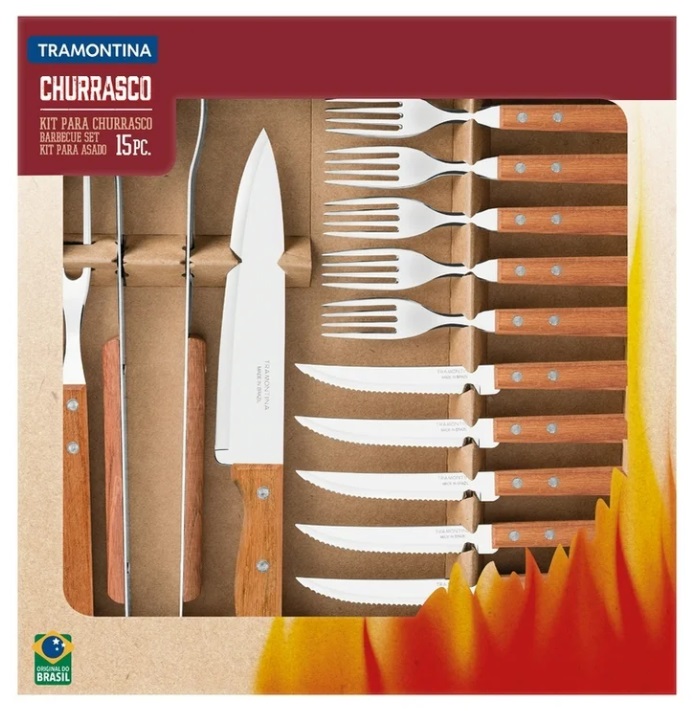 Foto 4 | Kit Cubiertos Tramontina Dynamic Mango De Madera De 15 Pz