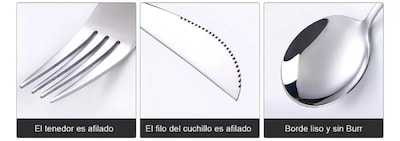 Foto 3 | Juego De Cubiertos Xtellar De Acero Inoxidable Plateado 24 Piezas
