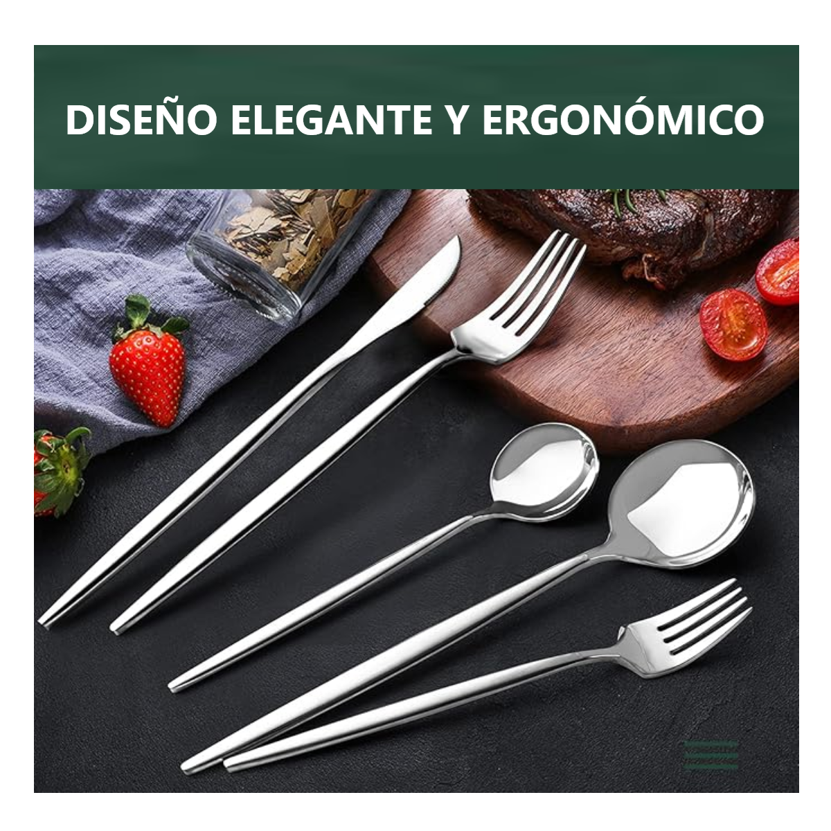 Foto 4 pulgar | Juego De Cubiertos 30 Piezas Eo Safe Imports Esi-18934 Plata