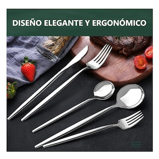 Foto 3 | Juego De Cubiertos 30 Piezas Eo Safe Imports Esi-18934 Plata