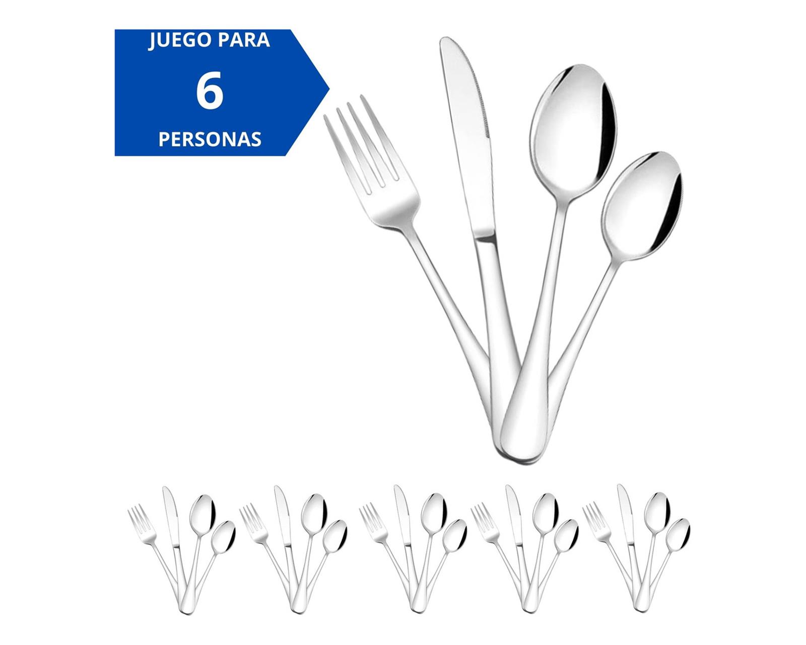 Foto 3 pulgar | Juego De Cubiertos Verona Para 6 Personas, 24 Piezas Plateado