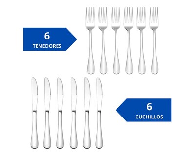 Foto 4 | Juego De Cubiertos Verona Para 6 Personas, 24 Piezas Plateado