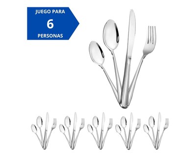 Foto 3 | Juego De Cubiertos Versalles para 6 personas, 24 piezas plateado