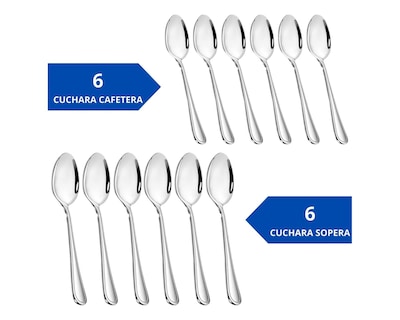 Foto 5 | Juego De Cubiertos Versalles para 6 personas, 24 piezas plateado