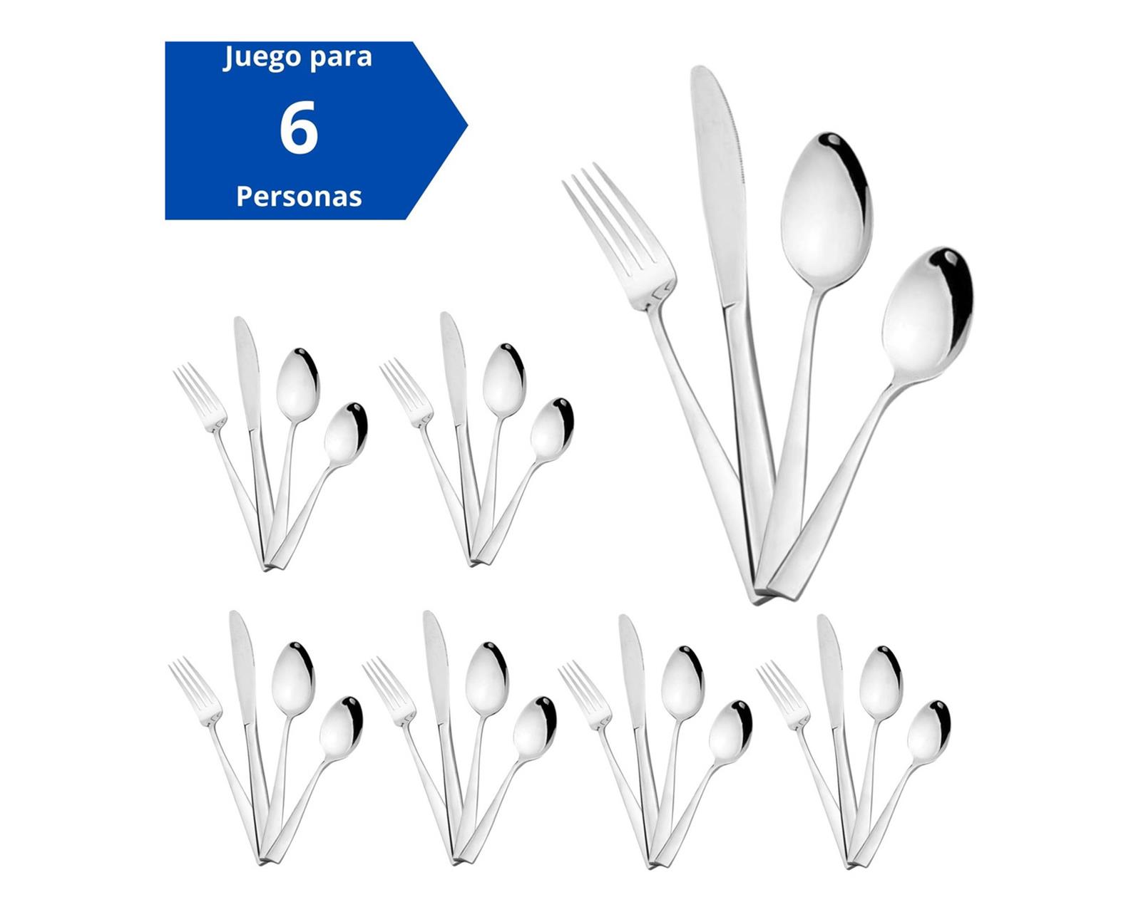 Foto 3 pulgar | Juego De Cubiertos Florencia Para 6 Personas, 24 Piezas Plateado