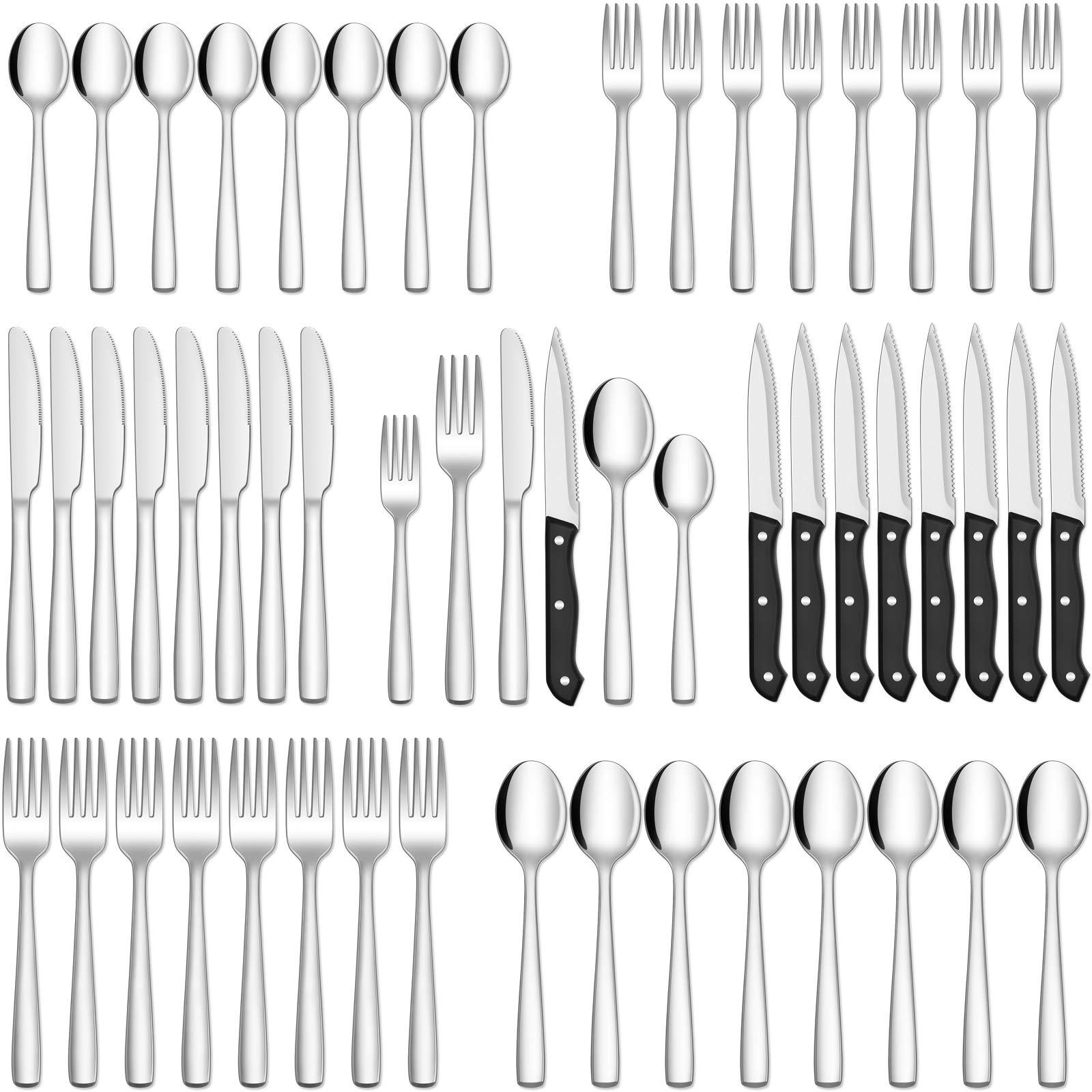Foto 2 pulgar | Juego De Cubiertos Hiware De Acero Inoxidable De 48 Piezas Para 8 Personas - Venta Internacional.
