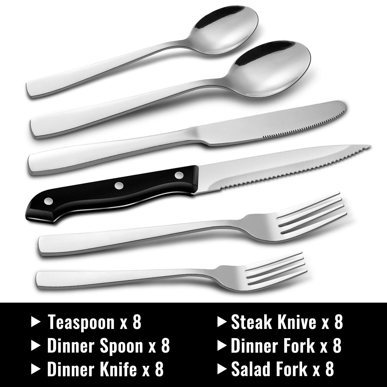 Foto 2 | Juego De Cubiertos Hiware De Acero Inoxidable De 48 Piezas Para 8 Personas - Venta Internacional.