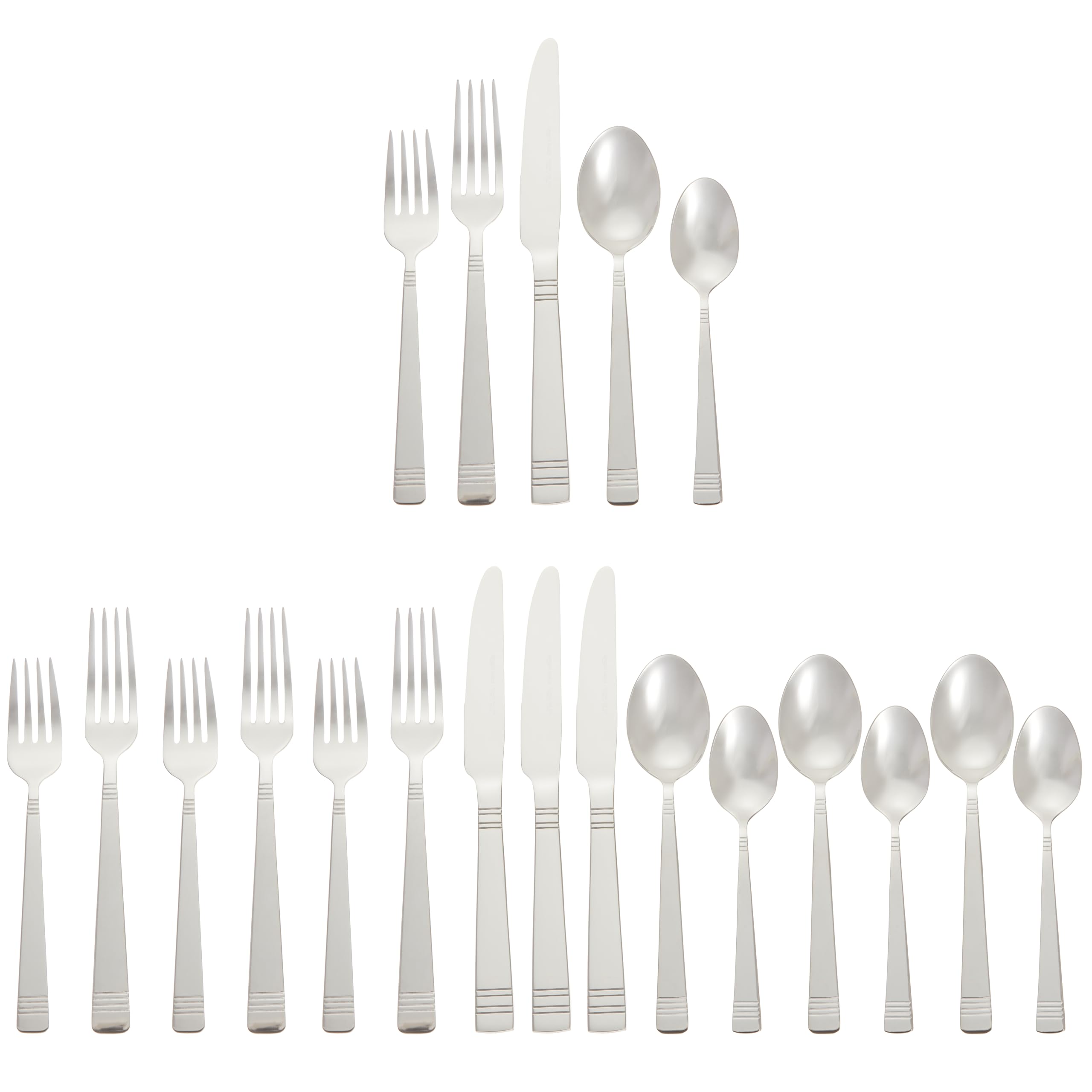 Foto 1 | Juego De Cubiertos Amazon Basics De Acero Inoxidable Plateado, 20 Piezas - Venta Internacional.