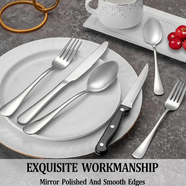 Foto 5 pulgar | Xtellar Elegante Juego De Cubiertos Plateados De Acero Inoxidable De 30 Piezas Para Un Comedor Moderno Y Confortable