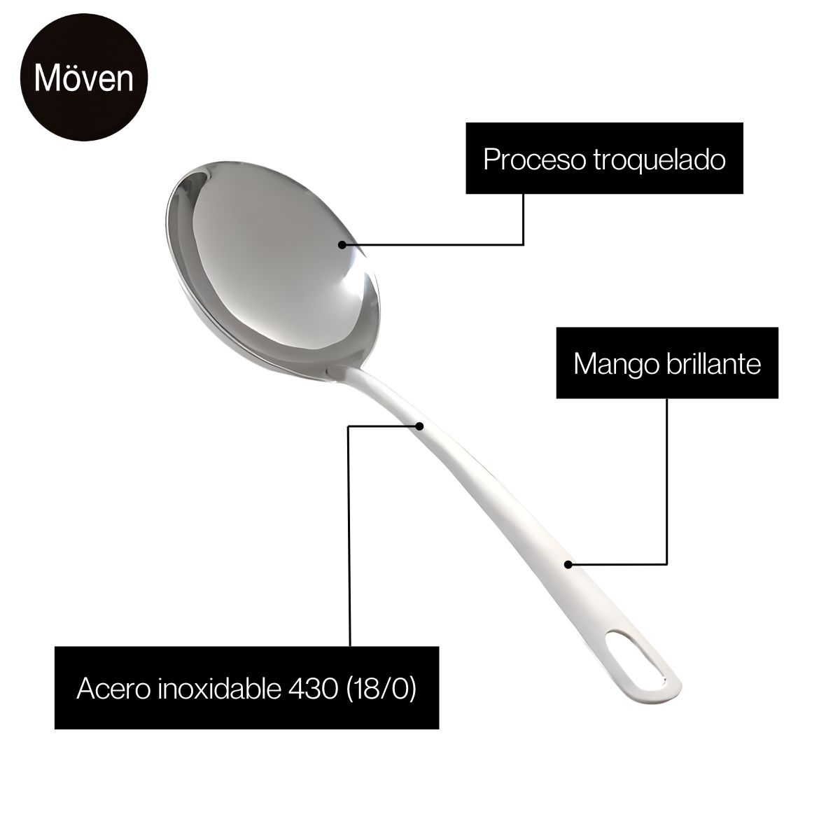 Foto 5 | Utensilios De Servicio Acero Inoxidable Moven Tenedor Y Cuchara Grande Barcelona