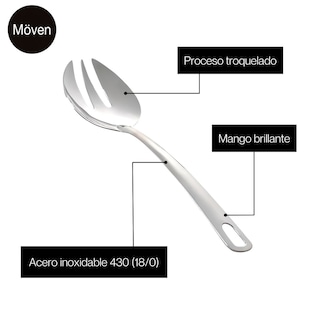 Foto 6 | Utensilios De Servicio Acero Inoxidable Moven Tenedor Y Cuchara Grande Barcelona