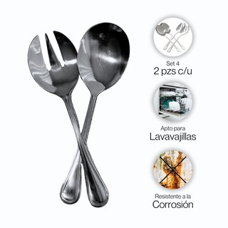 Foto 8 | Utensilios De Servicio Acero Inoxidable Moven Tenedor Y Cuchara Grande Barcelona