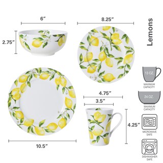 Foto 4 | Juego De Vajilla Mikasa Lemons De 16 Piezas Service Para 4 - Venta Internacional.