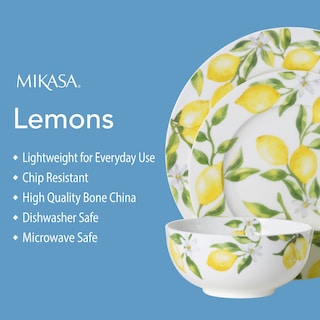 Foto 5 | Juego De Vajilla Mikasa Lemons De 16 Piezas Service Para 4 - Venta Internacional.