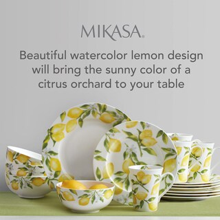 Foto 6 | Juego De Vajilla Mikasa Lemons De 16 Piezas Service Para 4 - Venta Internacional.