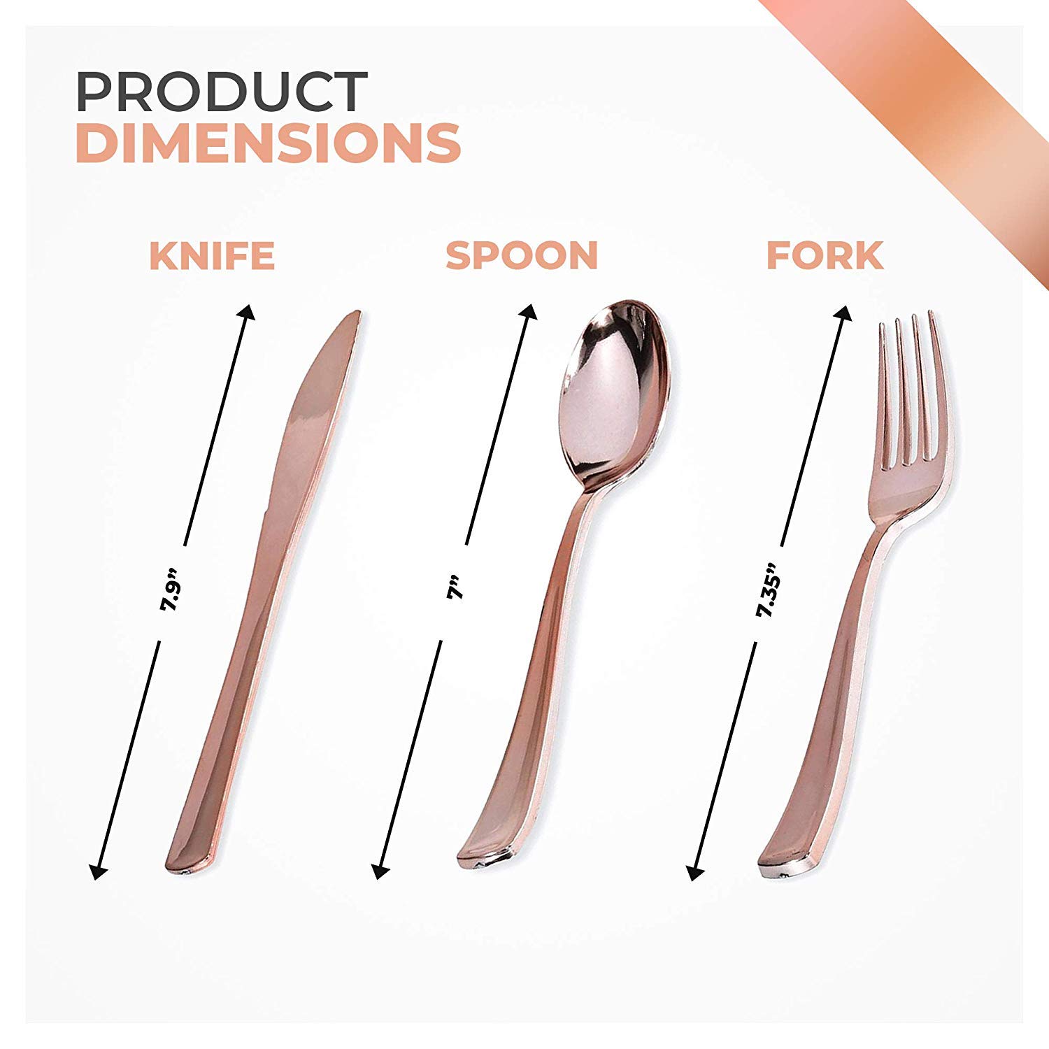 Foto 7 pulgar | Juego De Cubiertos Desechables Stock Your Home Rose Gold  Paquete De 160 - Venta Internacional.
