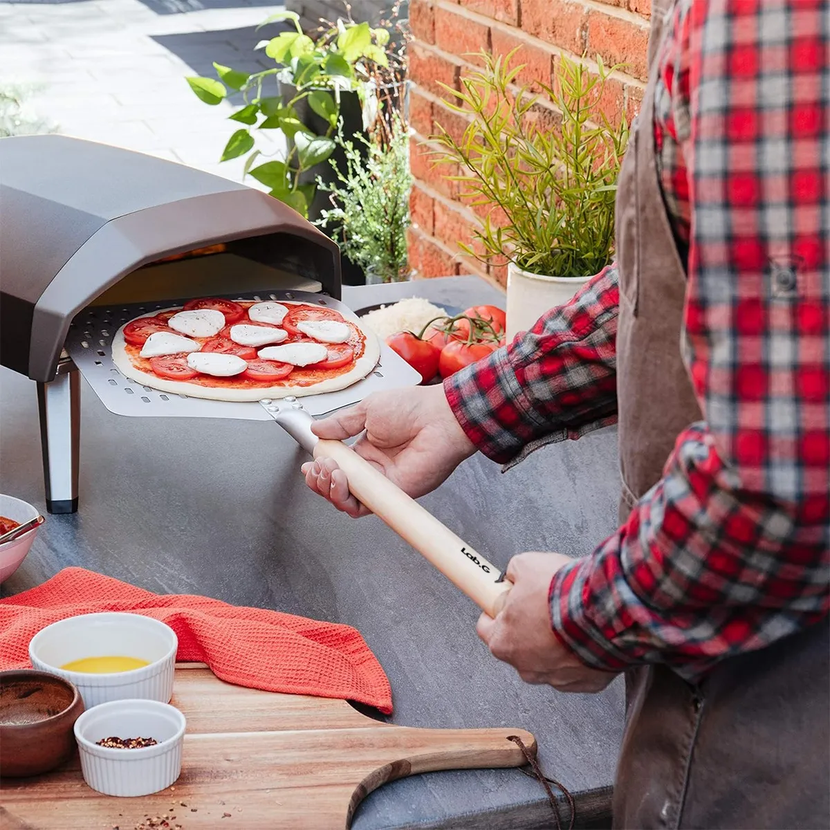 Foto 5 | Pala Para Pizza Aluminio Mango De Madera Grande 30*35*133cm