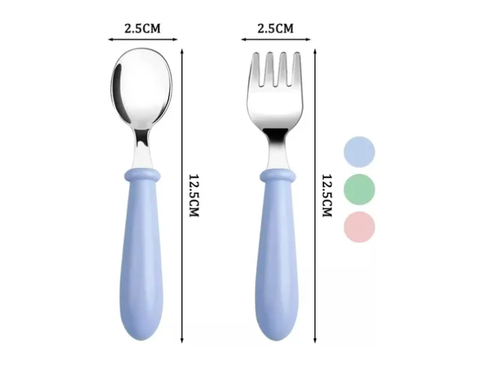 Foto 3 pulgar | Kit de Cubiertos Cuchara y Tenedor Xtellar Acero Inoxidable Para Bebés 6 Pcs