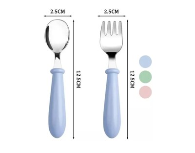 Foto 2 | Kit de Cubiertos Cuchara y Tenedor Xtellar Acero Inoxidable Para Bebés 6 Pcs