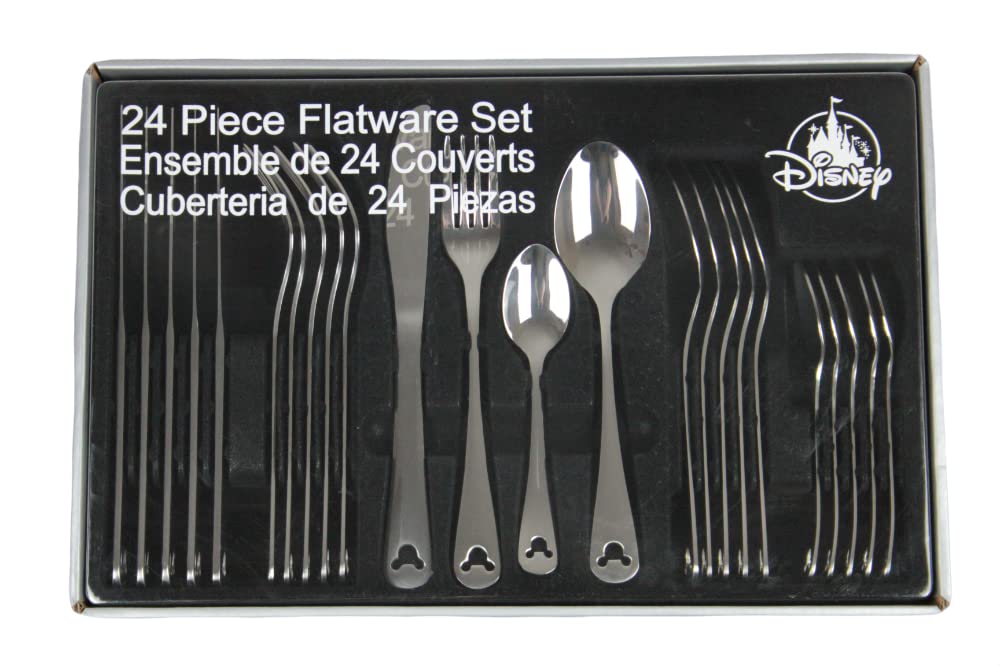 Juego De Cubiertos Disney Mickey Icon 24 Piezas De Acero Inoxidable - Venta Internacional.