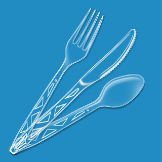 Foto 3 | Juego De Cubiertos Amazon Basics Desechable, Transparente, 192 Piezas - Venta Internacional.
