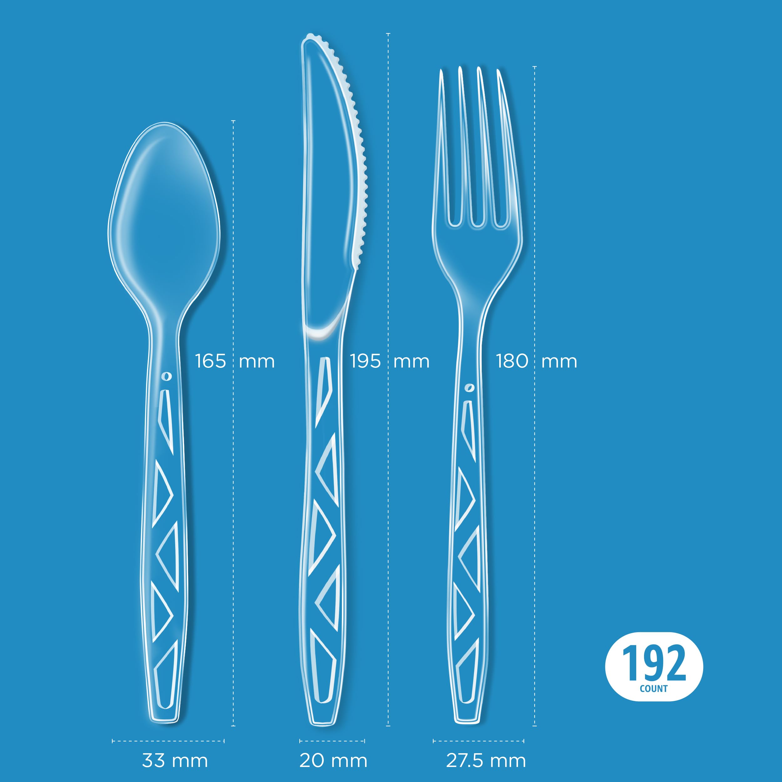 Foto 5 pulgar | Juego De Cubiertos Amazon Basics Desechable, Transparente, 192 Piezas - Venta Internacional.