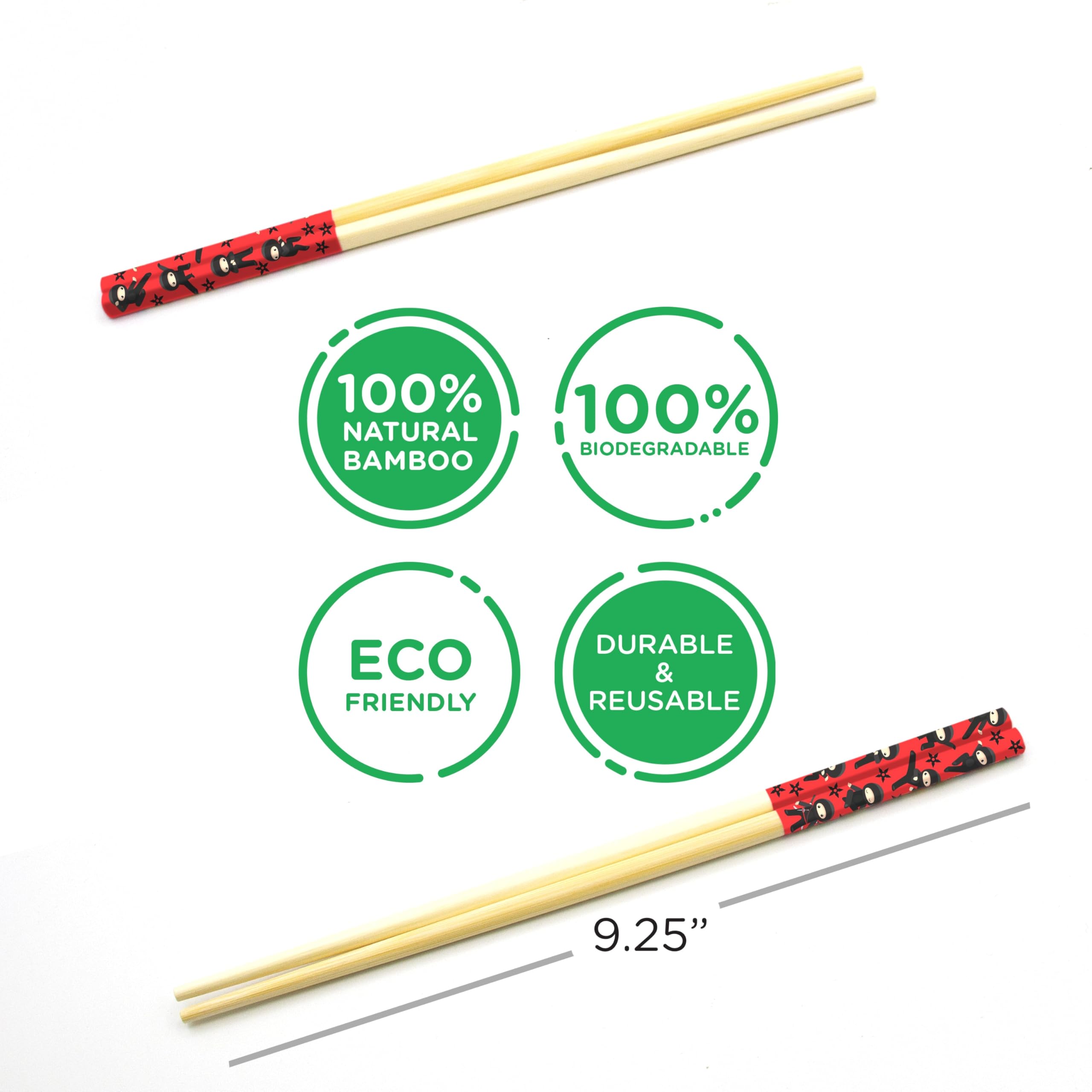 Foto 3 | Juego De Palillos Gamago Ninja 2 Bamboo  4 Pares  23 5 Cm  Reutilizables - Venta Internacional.