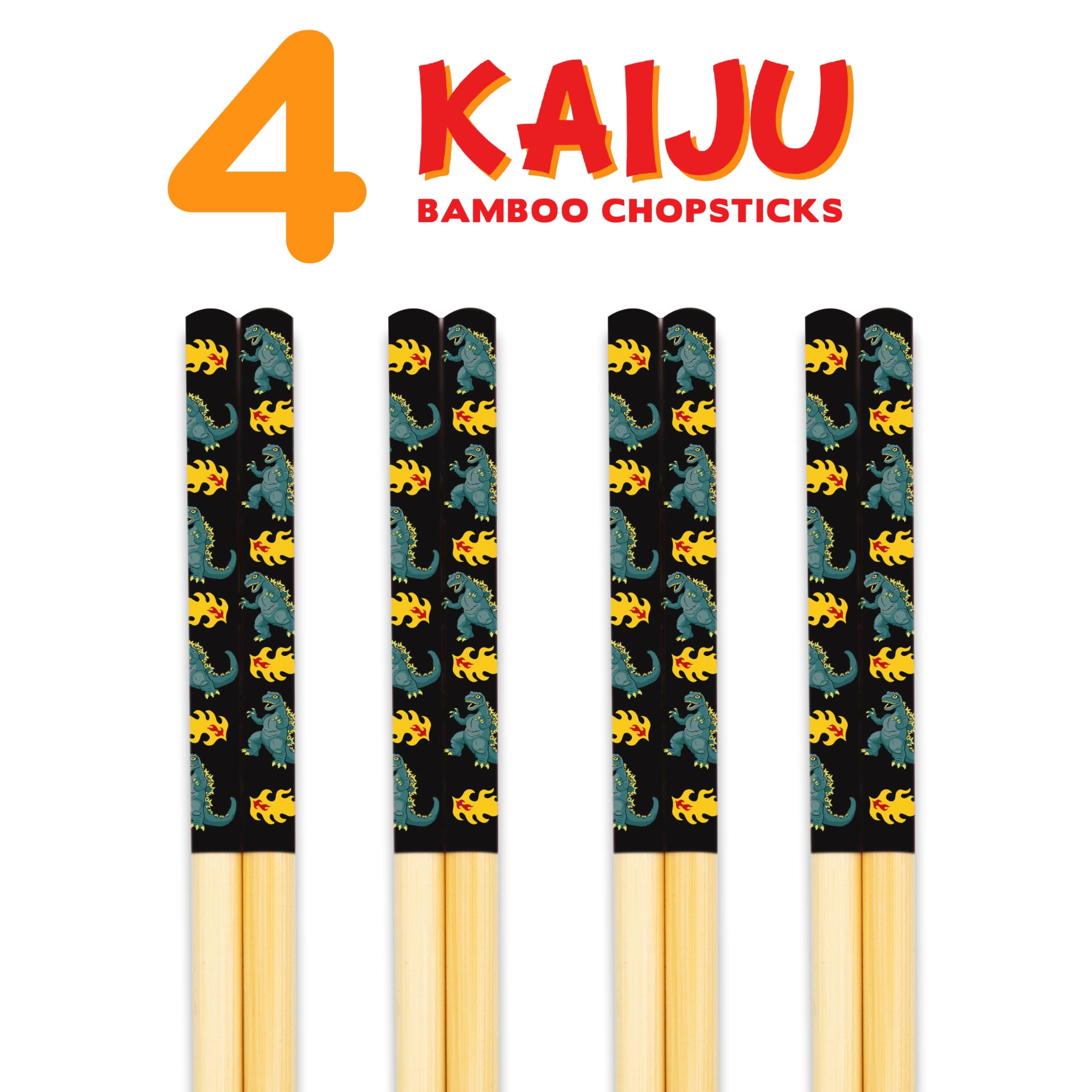 Foto 2 | Juego De Palillos Gamago Kaiju Godzilla Bamboo  4 Pares - Venta Internacional.